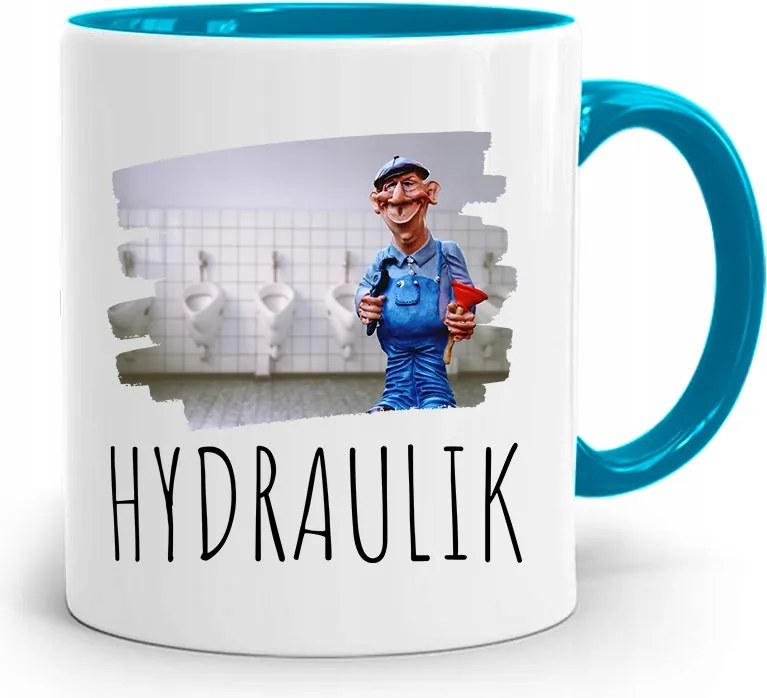 Kék Bögre Ajándék Vízvezeték Szerelőnek Vízvezeték Szerelő Nyomtatott Fényképpel