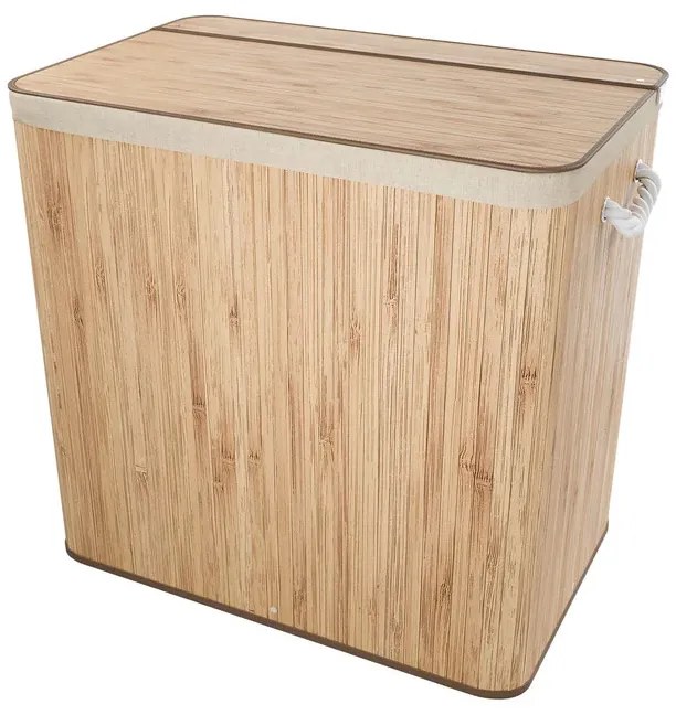 Juskys Curly bambusz kosár 150 L - természetes