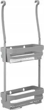 Zuhanypolc kétszintes, szürke