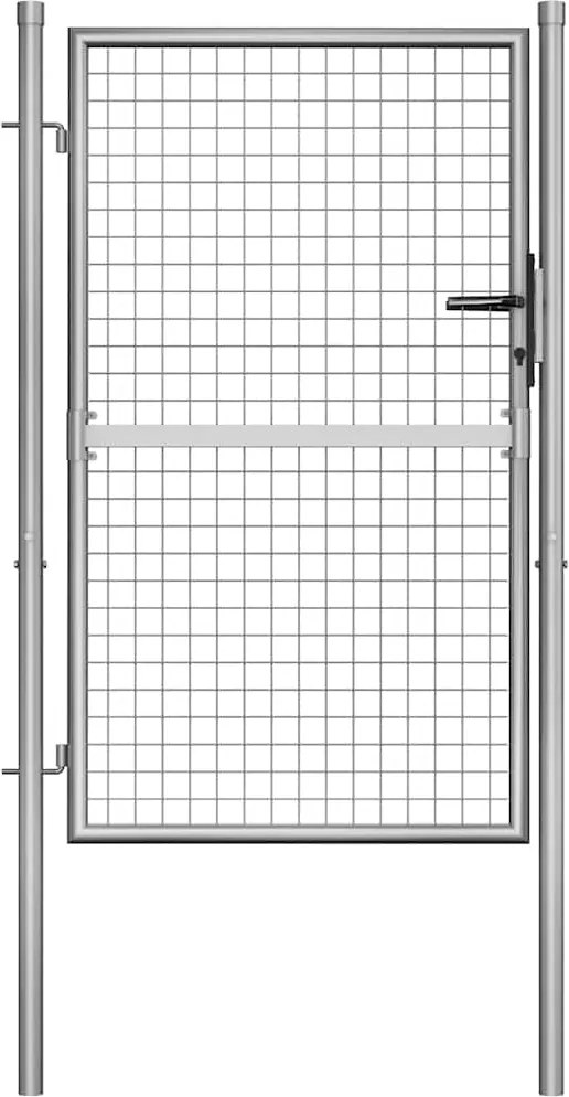 vidaXL ezüst színű horganyzott acél kerti kapu 100 x 125 cm