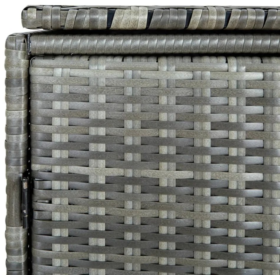 antracit polyrattan dupla tároló gurulós kukához 148x77x111 cm