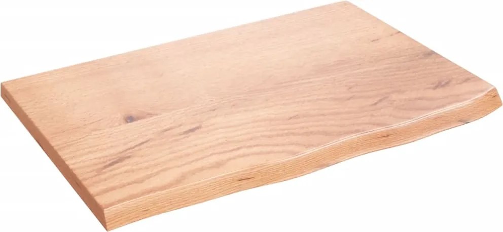 vidaXL világosbarna kezelt tömör tölgyfa asztallap 60x40x2 cm