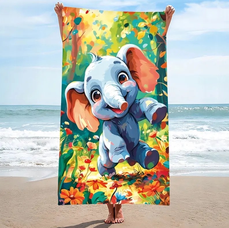 Strandtörölköző FANTEO 100x180 cm színes, 100% mikroszálas
