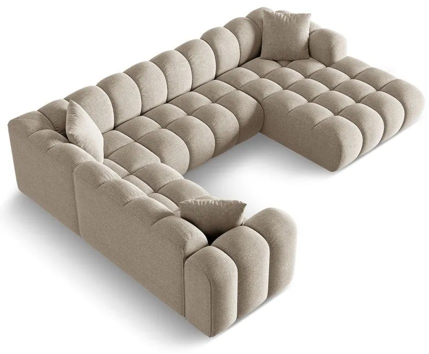 Világosbarna zsenília sarokkanapé (bal oldali-U alakú) Treno – Cosmopolitan Design