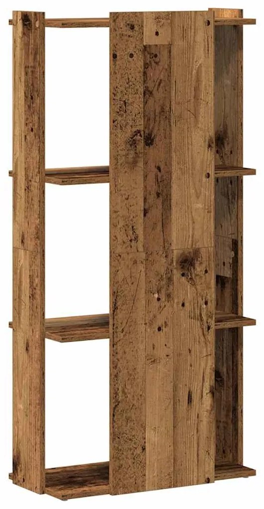 Könyvespolc 3 szintes Régi fa 60x30x120 cm Műfa