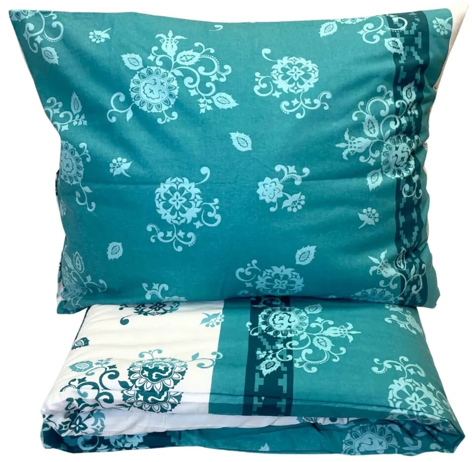 Carmela zöld flanel ágyneműhuzat 200x140cm+90x70cm TiaHome