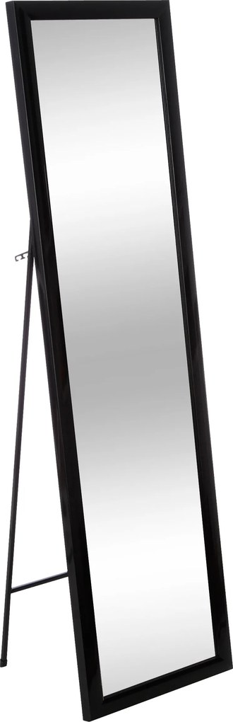 Álló padló tükör fekete 35x125 cm nagy stílusos dekoratív állványon