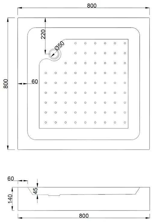 Mexen Rio, szögletes zuhanykabin 80(ajtó)x80(ajtó)x190 cm, 5mm szürke üveg, fekete profil + fehér zuhanytálca RIO, 860-080-080-70-40-4510