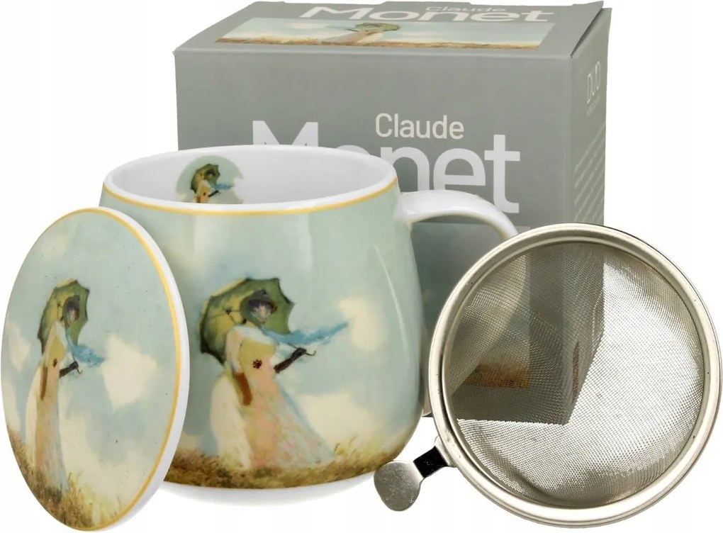 Hordó bögre 430 ml Monet befőzővel Woman with Esernyő művészet