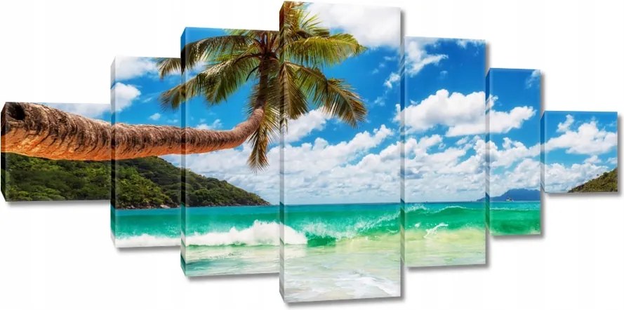 Vászonkép 200x100 Paradicsomi tengerpart pálmafákkal