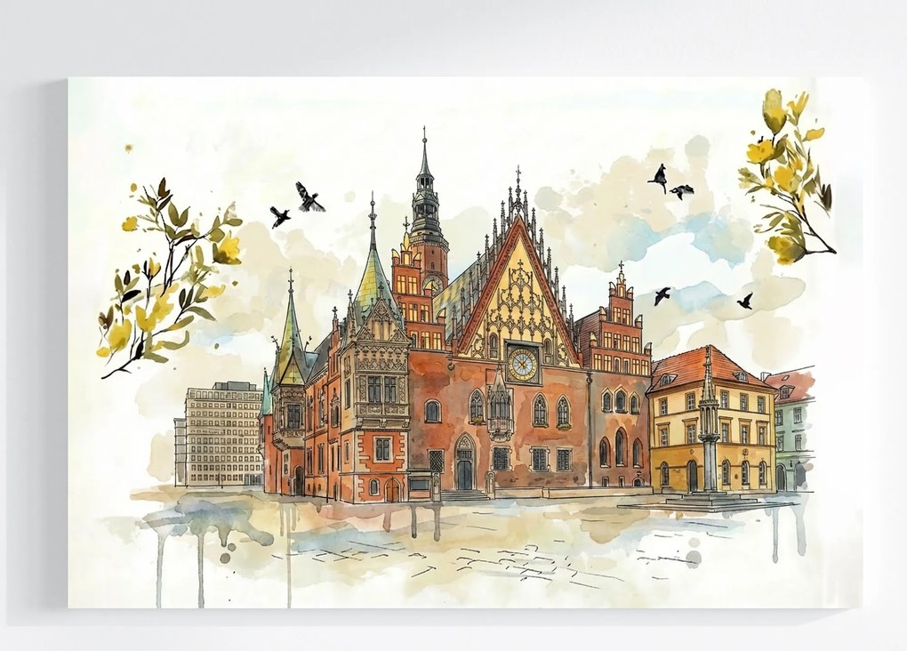 Vászonkép Canvas Lengyelország Város Boroszló Óváros Piac Városháza 60x40