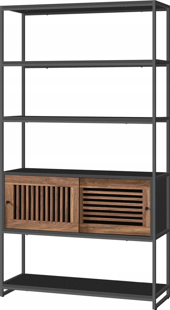 Könyvespolc szekrény modern fekete-barna