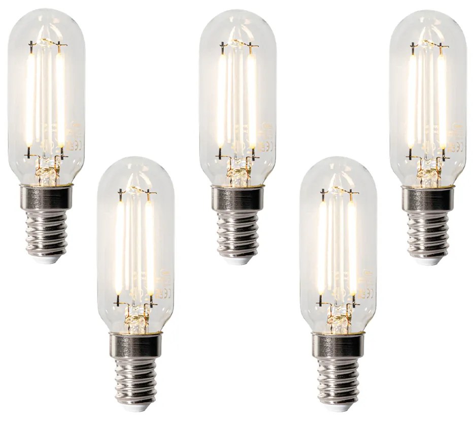 Set van 5 E14 dimbare LED lampen T26 koelkast 2W 200 lm 2700K