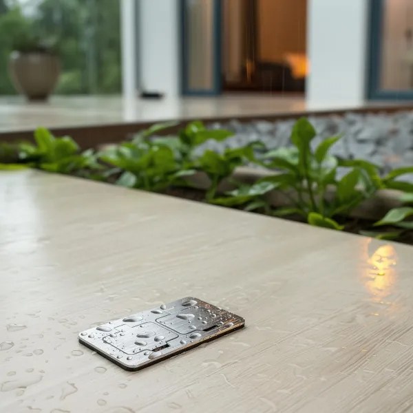 Brilagi - Kültéri beépített padló dupla aljzat IP55 matt króm négyszögletes