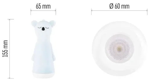 LED fényerőszabályozható, újratölthető gyerek zseblámpa éjszakai fénnyel 2 az 1-ben LED/3,7V 1200 mAh