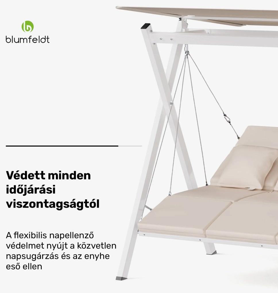 Blumfeldt FlexiSwing hollywoodi hinta 4 üléses Állítható háttámla + napellenző, időjárásálló