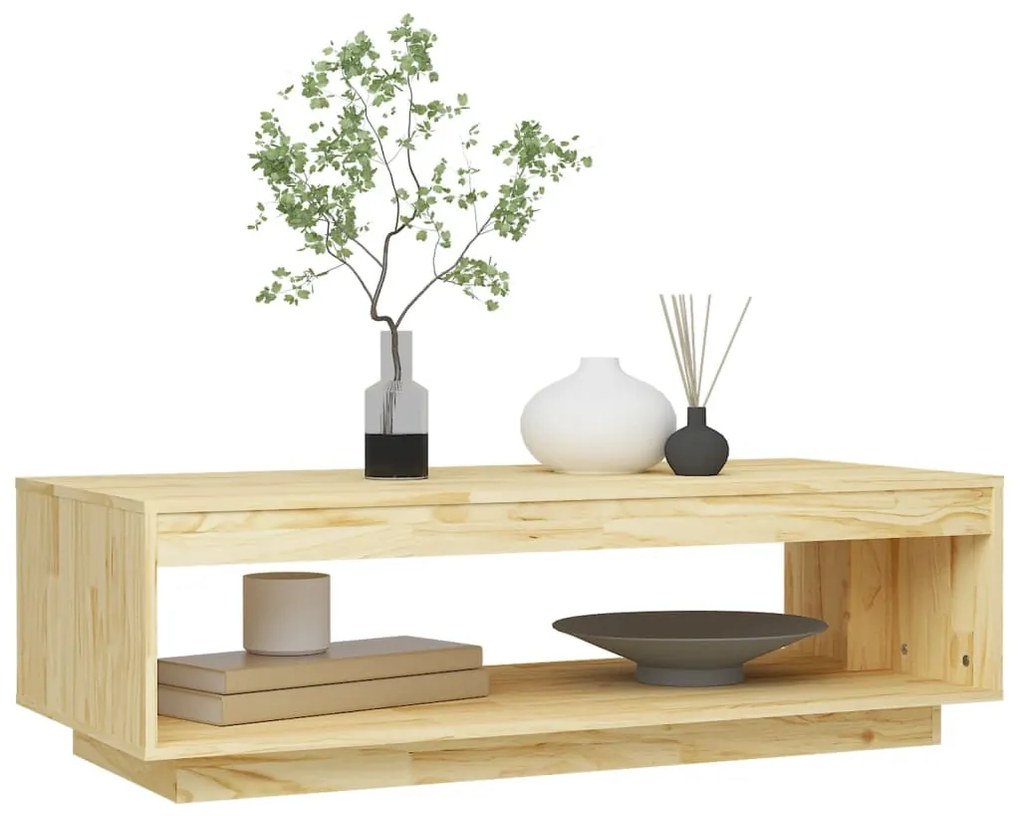 Tömör fenyőfa dohányzóasztal 110 x 50 x 33,5 cm