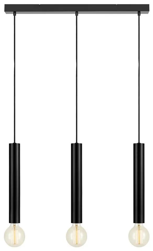 Markslöjd 108262 - Csillár zsinóron SENCILLO 3xE27/40W/230V fekete