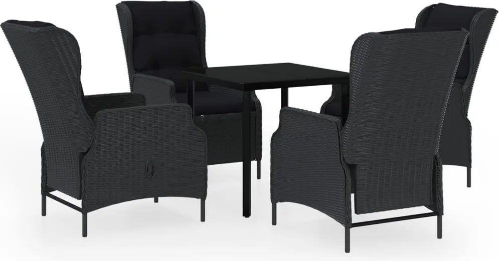 vidaXL 5 részes sötétszürke kerti étkezőgarnitúra