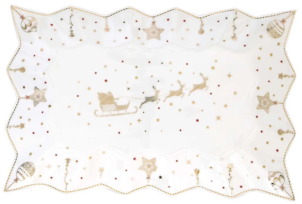 Porcelán karácsonyi tálca 35x23 cm Christmas Lights