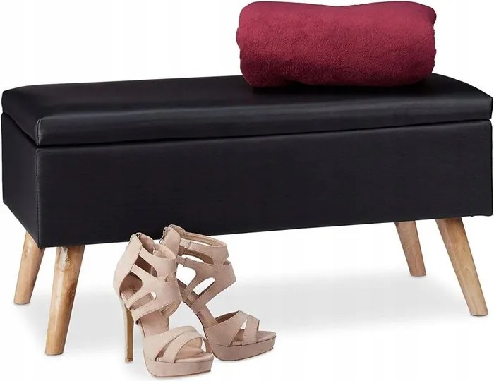 Pad tárolórekesszel Relaxdays 80 x 39,5 x 40 cm fekete