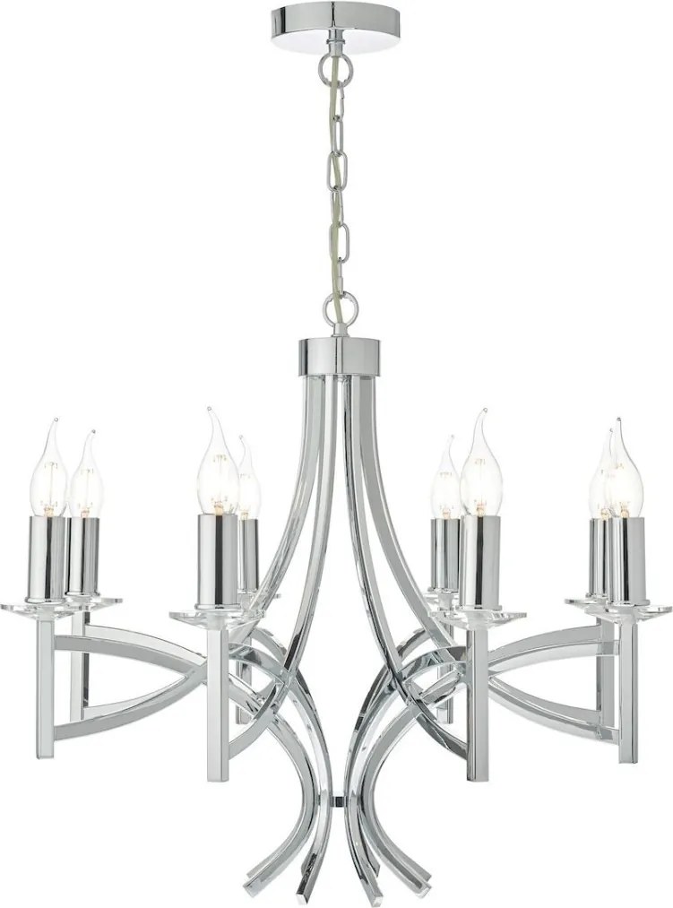 DAR LIGHTING LYO0850 LYON Kristály Csillár Csiszolt króm E14 IP20