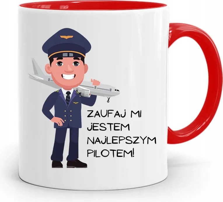 Pilóta Bögre Piros Születésnapi Ajándék fényképes nyomtatással