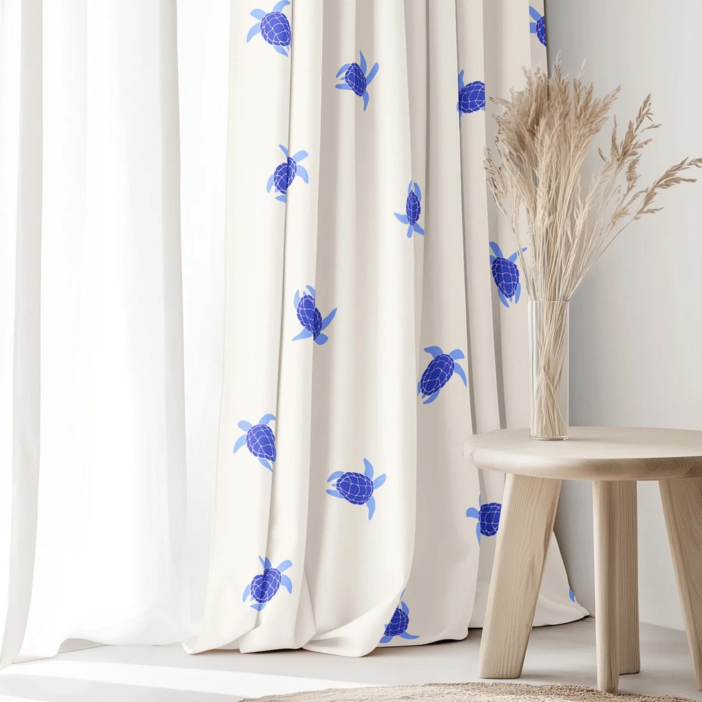 Goldea pamut drapéria -  tengeri teknősök 240x150 cm