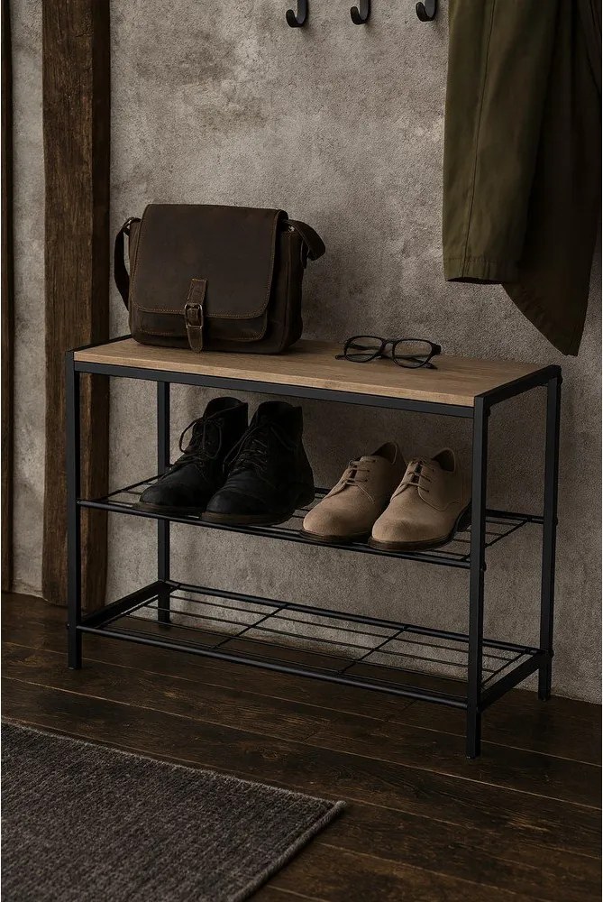 Fekete acél cipőtartó 63x44x30 cm Asten – Bonami Essentials
