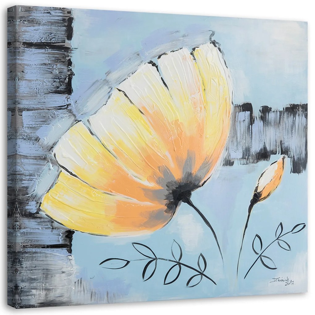 Gario Vászonkép Virág, balra egy kehely, balra egy kehely. Méret: 60 x 60 cm