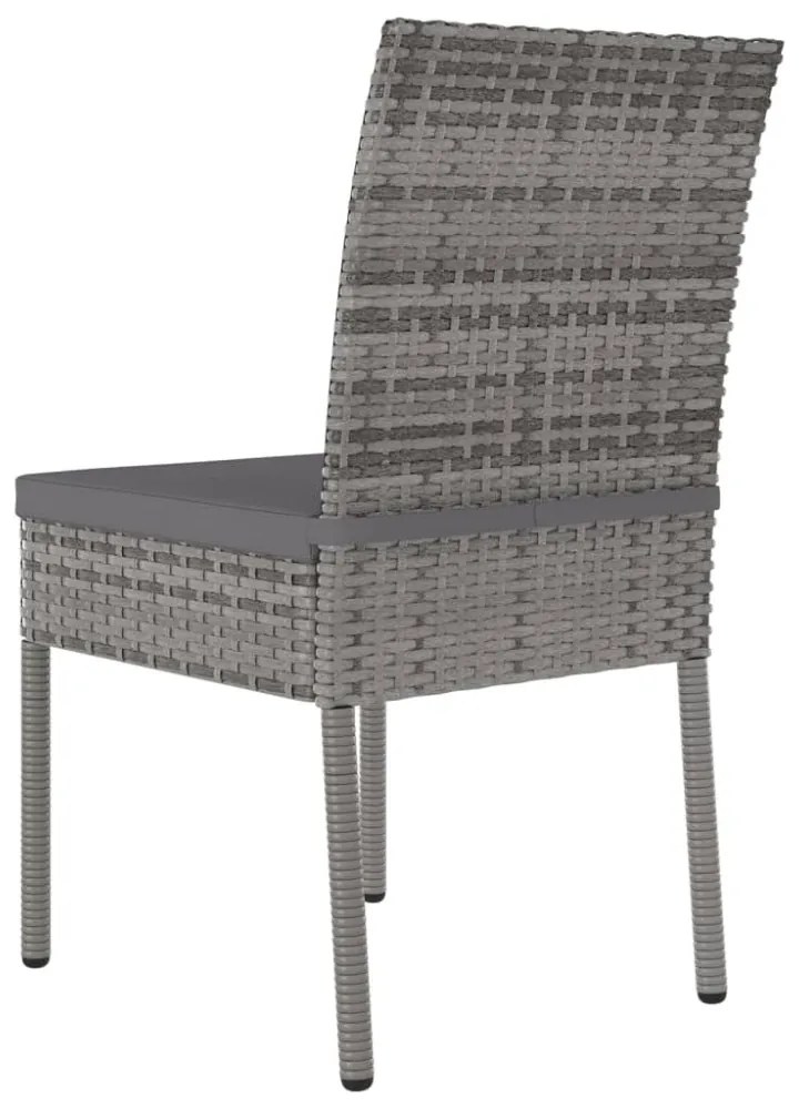 4 db szürke polyrattan kerti étkezőszék