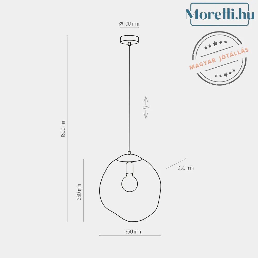 TK LIGHTING 4264 SOL Egyágú Függesztett Lámpa Üveg E27 IP20