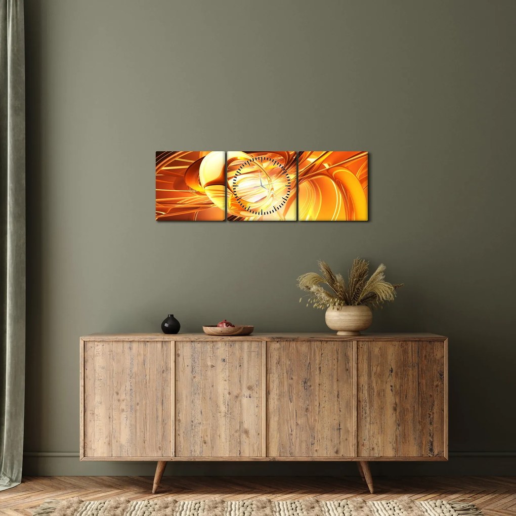 Absztrakciós kép (órával) (90x30 cm)