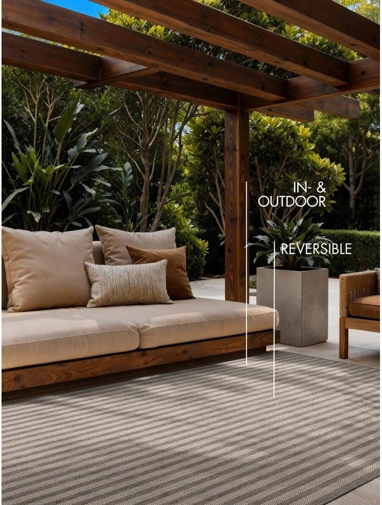 Szürke-krémszínű kültéri-beltéri szőnyeg 160x230 cm Haringey Linley – Ted Baker