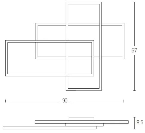 Zambelis 2022 - LED Dimmelhető felületre szerelhető csillár LED/55W/230V arany