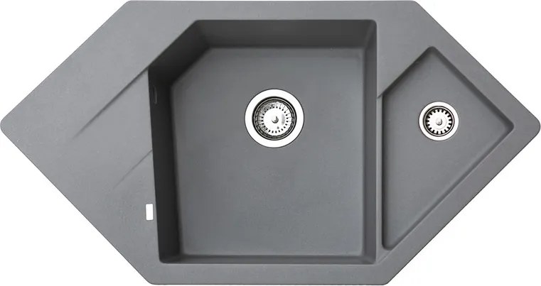 Diamond Metalac 372996 Gránit Sarok Mosogatótálca - Design, Grafit