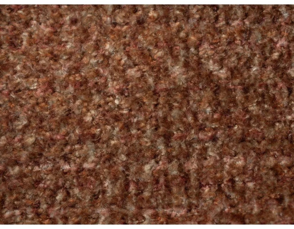 Terrakotta színű kárpitozott franciaágy ágyráccsal 140x200 cm Makana – Makamii