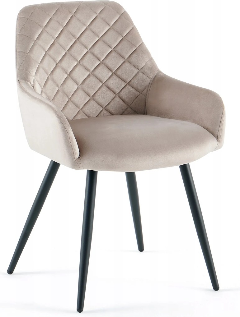 Velúr steppelt szék bézs-szürke nappali étkezőbe fém lábakkal