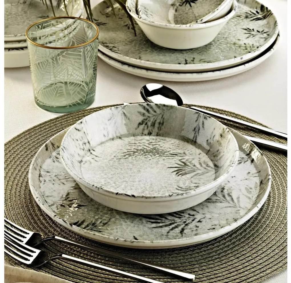 18 részes szürke porcelán étkészlet