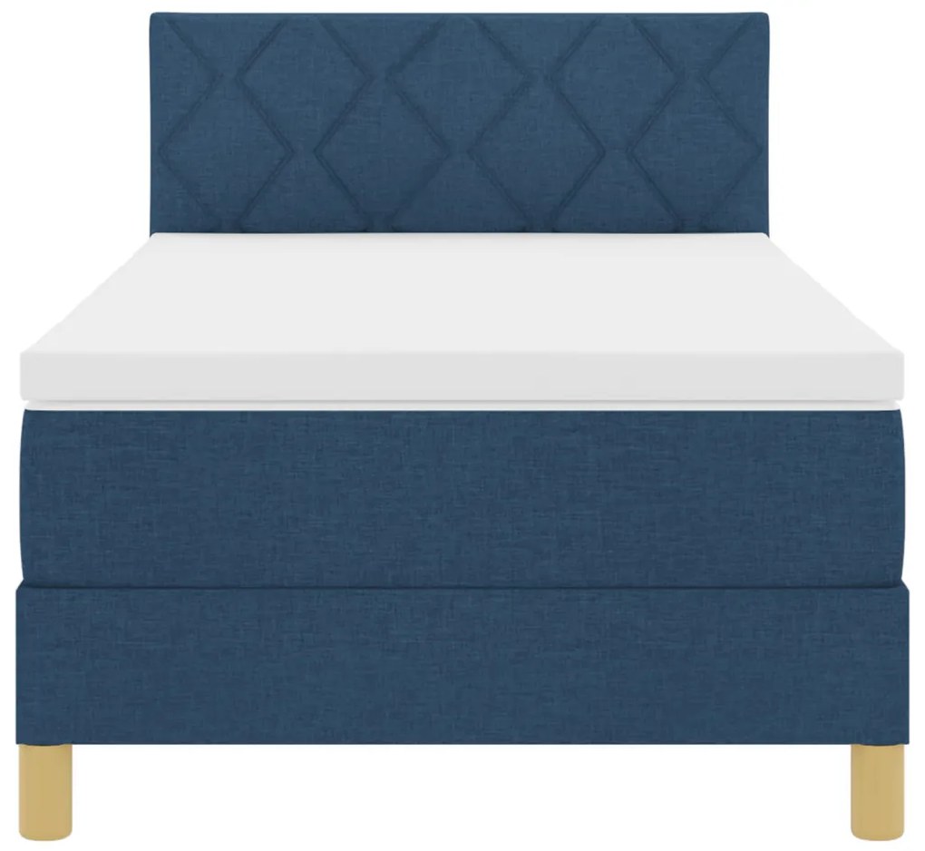Boxspring ágy matraccal és LED-del Kék 100x200 cm Szövet