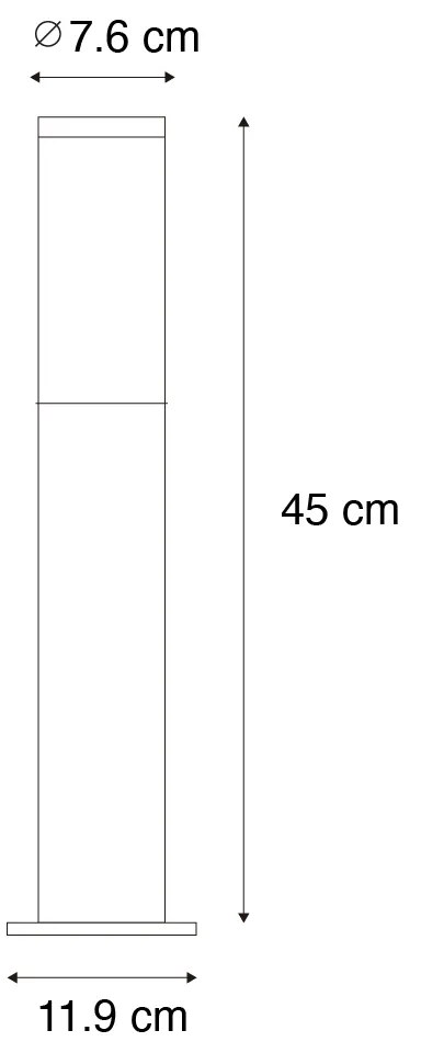 Modern kültéri oszlop lámpa fekete 45 cm IP44 - Rox