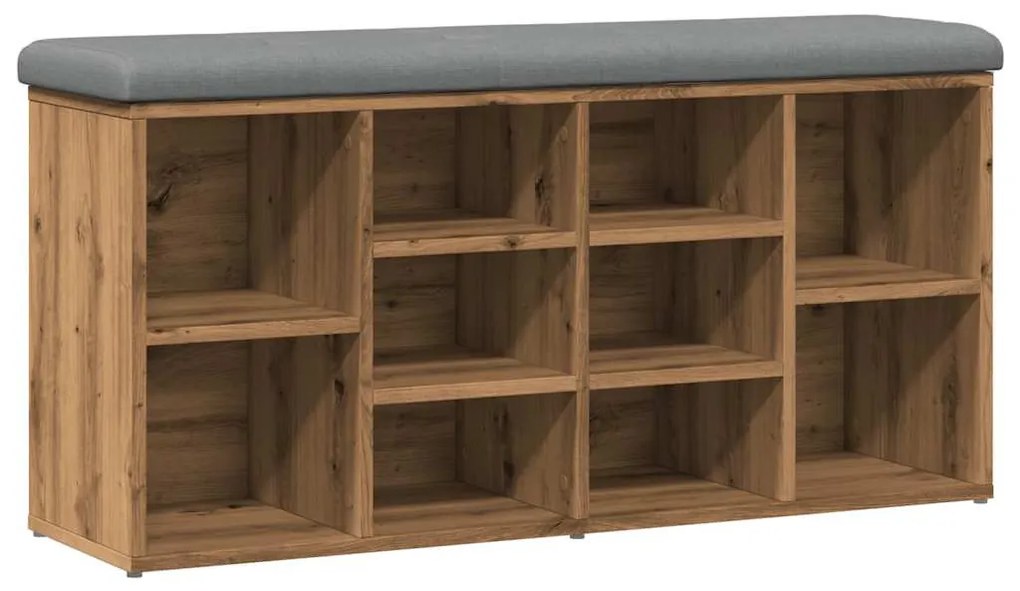 kézműves tölgy szerelt fa cipőtároló pad 102x32x50 cm