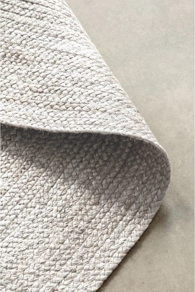 Fehér kétoldalas-kézi szövésű juta kerek szőnyeg ø 140 cm Braided – Hanse Home