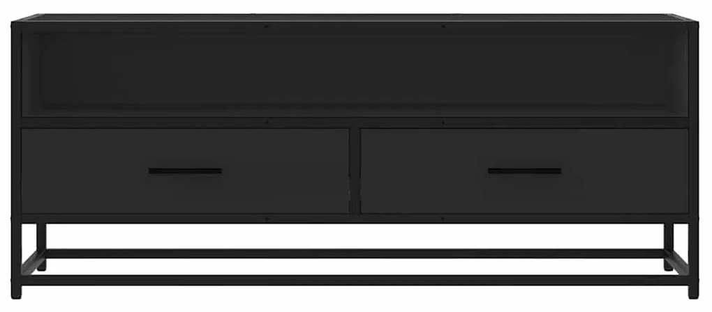 fekete szerelt fa és fém TV-szekrény 100x34,5x40 cm
