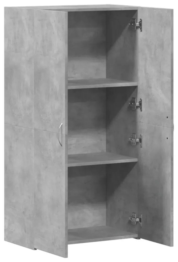 betonszürke szerelt fa irattartó szekrény 60 x 32 x 115 cm