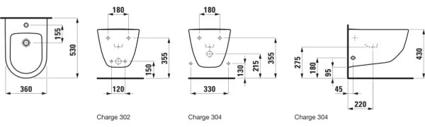 LAUFEN H8309520003021 - Függesztett bidé PRO kerámia/fehér