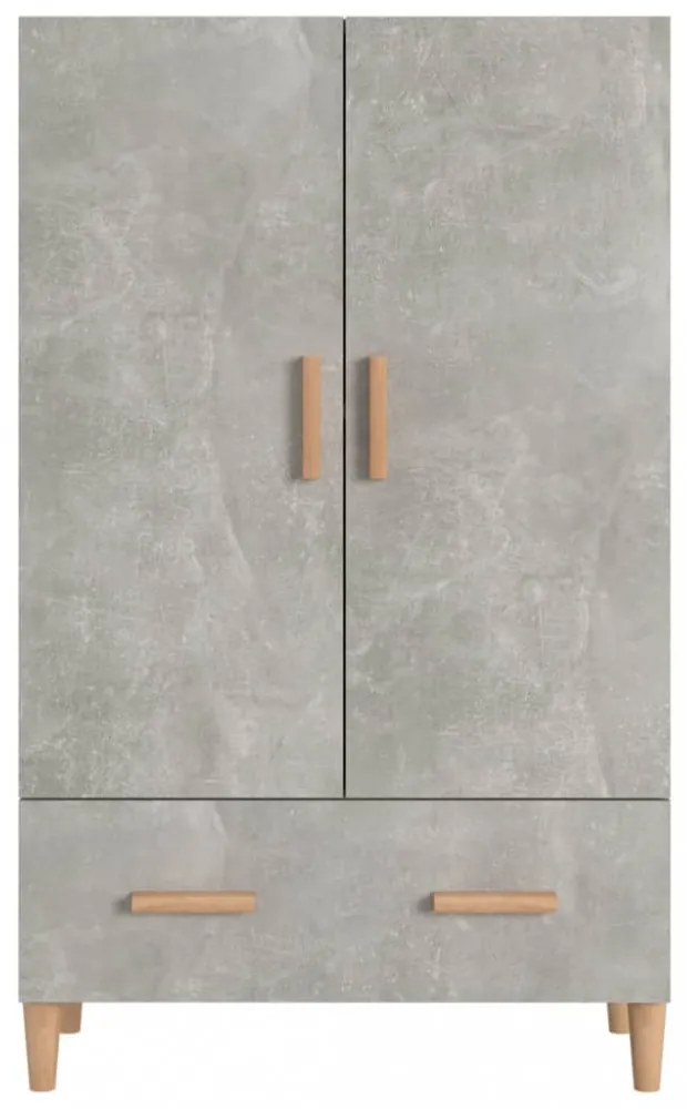 betonszürke szerelt fa magasszekrény 70 x 31 x 115 cm