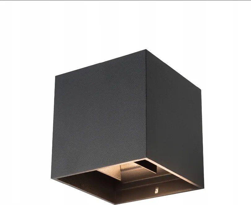 Kerti fali lámpa Kobi fekete integrált Led fényforrás 4W négyzet alakú lámpa