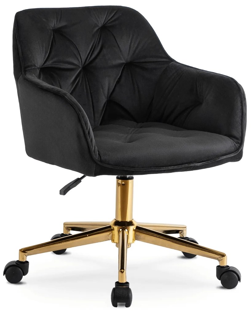 Forgószék KONOR fekete bársony/arany váz