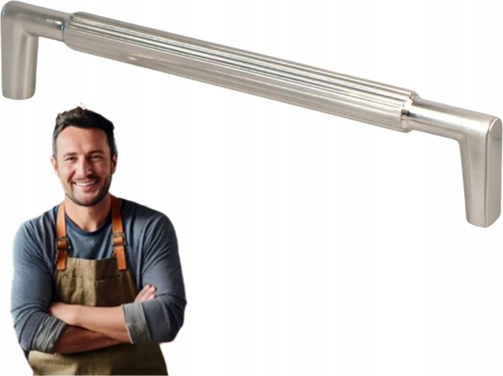 Bútorfogantyú Randi 160 mm Acél, Inox, Csiszolt acél